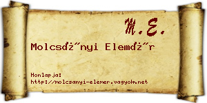 Molcsányi Elemér névjegykártya